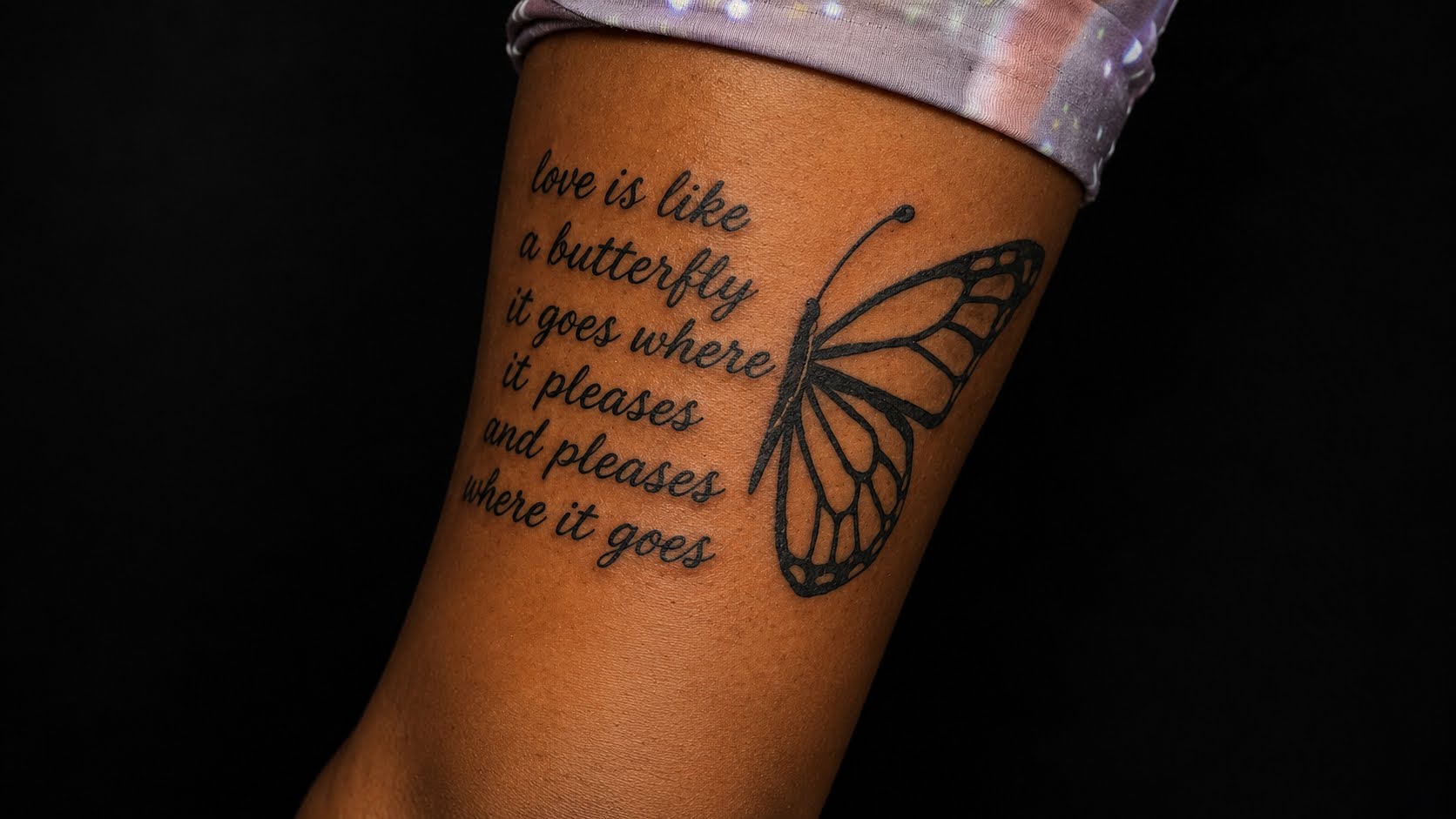 Butterfly quote tattoo by Jay at Inking Tattoos
