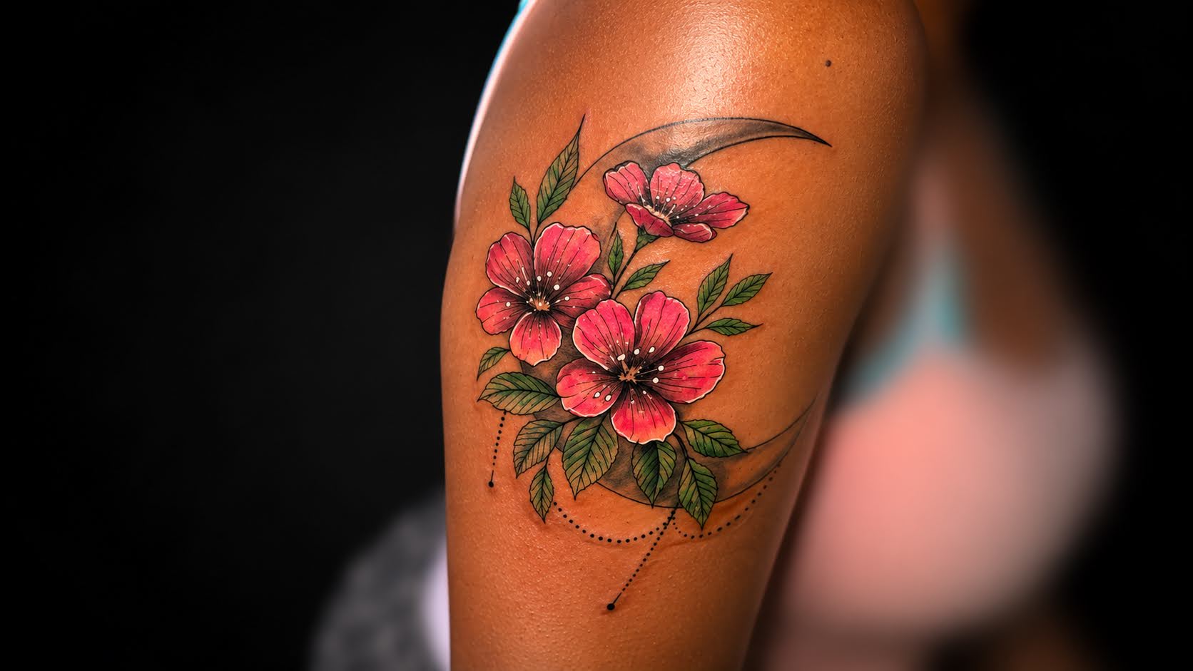 Colourful floral tattoo by Jay at Inking Tattoos