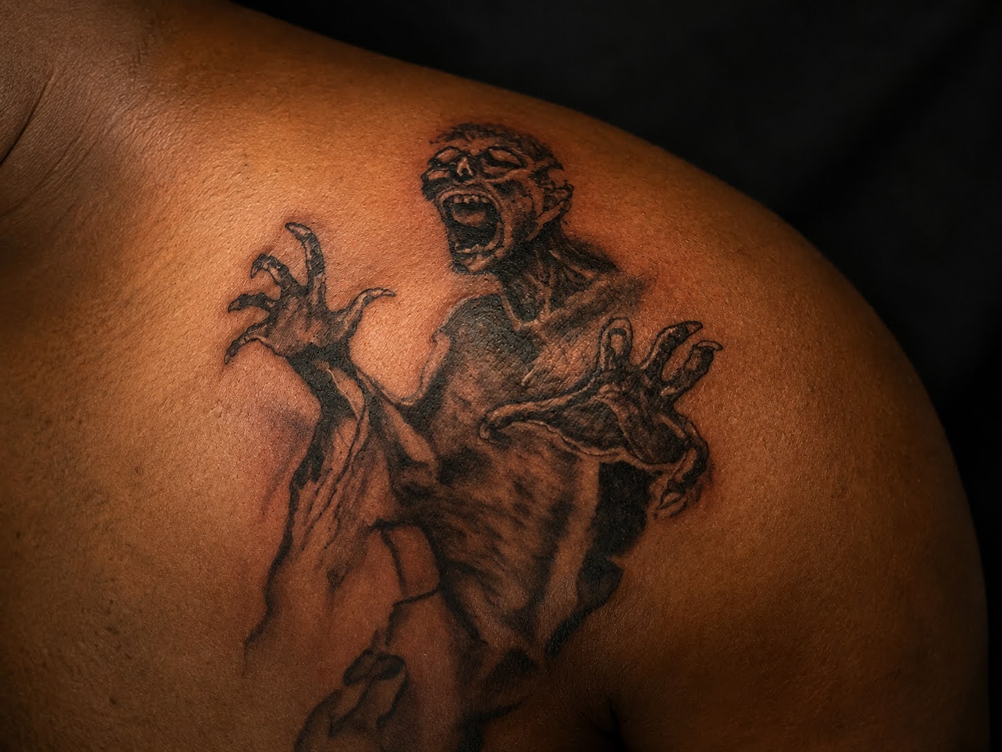 Dark horror character tattoo by Jay at Inking Tattoos