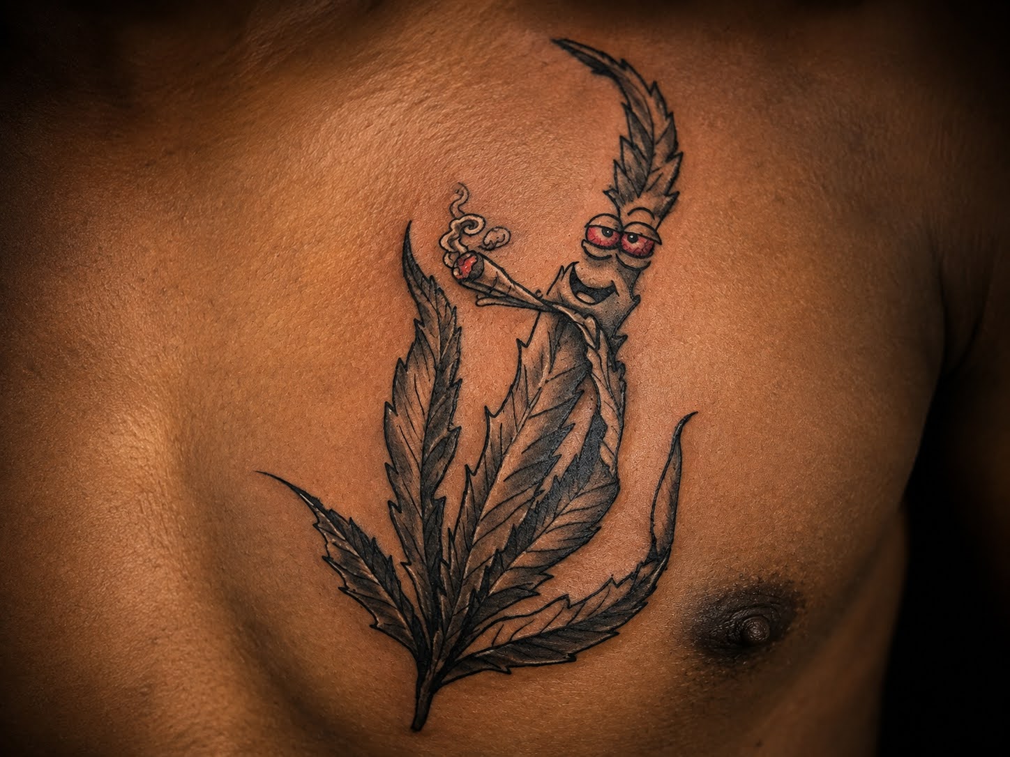Leaf character tattoo by Jay at Inking Tattoos